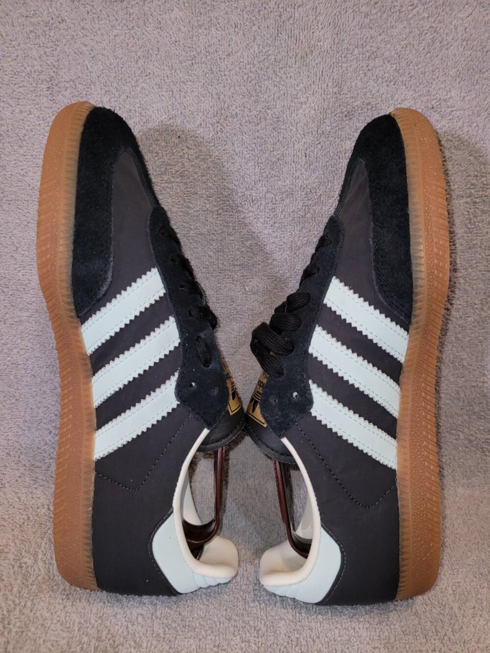 Adidas Samba OG Women's Size 5.5 Carbon Black Light Blue Sneakers ID0493 (#2327) - Picture 13 of 16